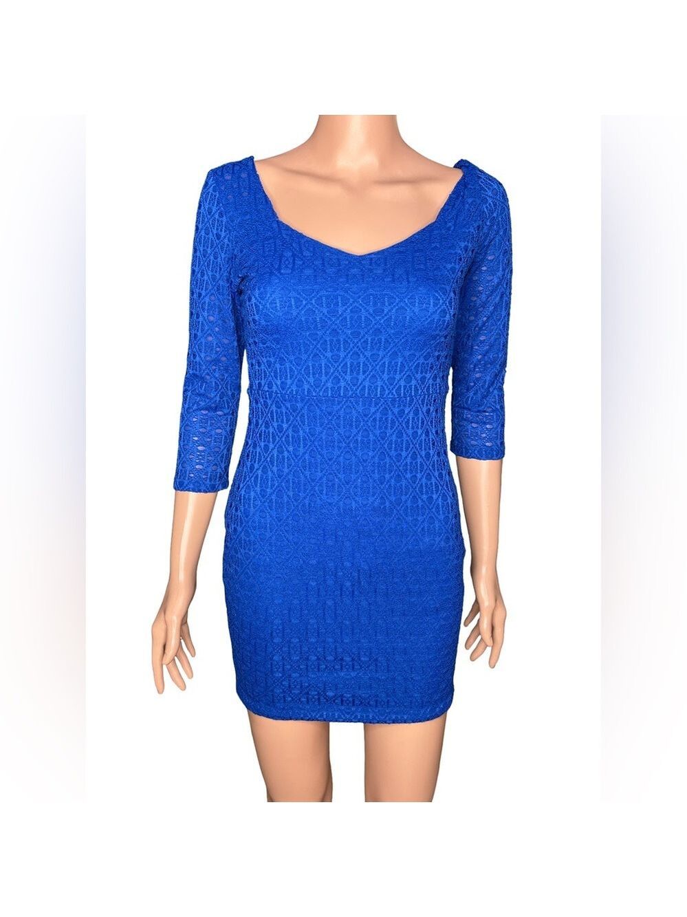 Charlotte Russe Blue Lace Mini Dress Small